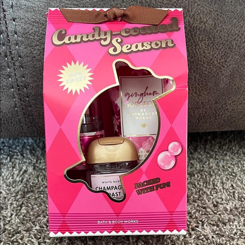 Bath & Body Works Pink‎ and Gold Candy-Coated Trio Set NEW